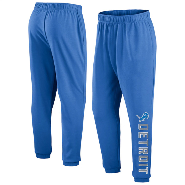 Men's Detroit Lions Blue Chop Block Fleece Sweatpants